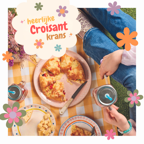 Croissant krans – met ham roerei en kaas